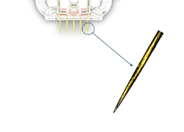 金メッキニードルの採用